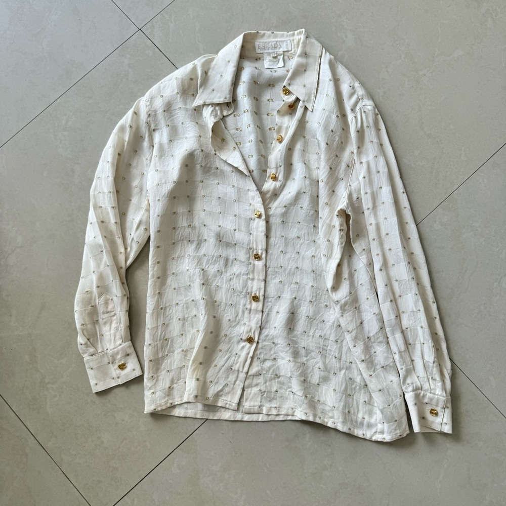 Escada Button Up Down Top Blouse - image 1